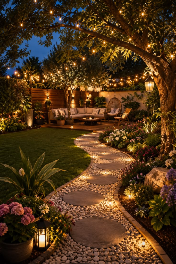Small Patio Makeover with Rattan Chairs and Lush Greenery image